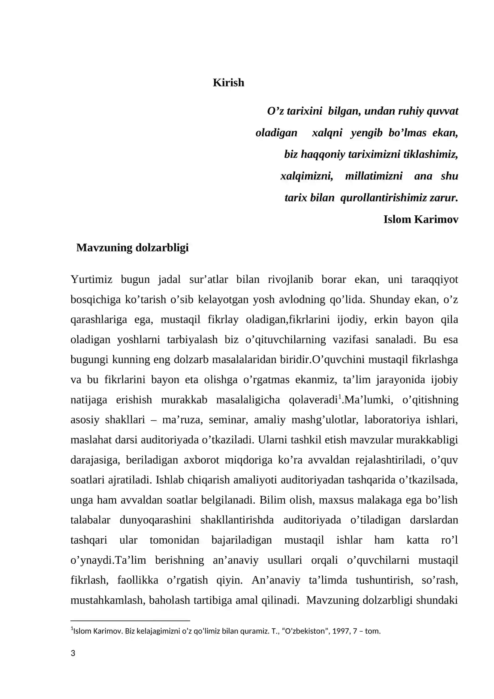 Tarix ta’limida mustaqil ishlash metodlari, ularning asosiy turlari va funksiyalari 3