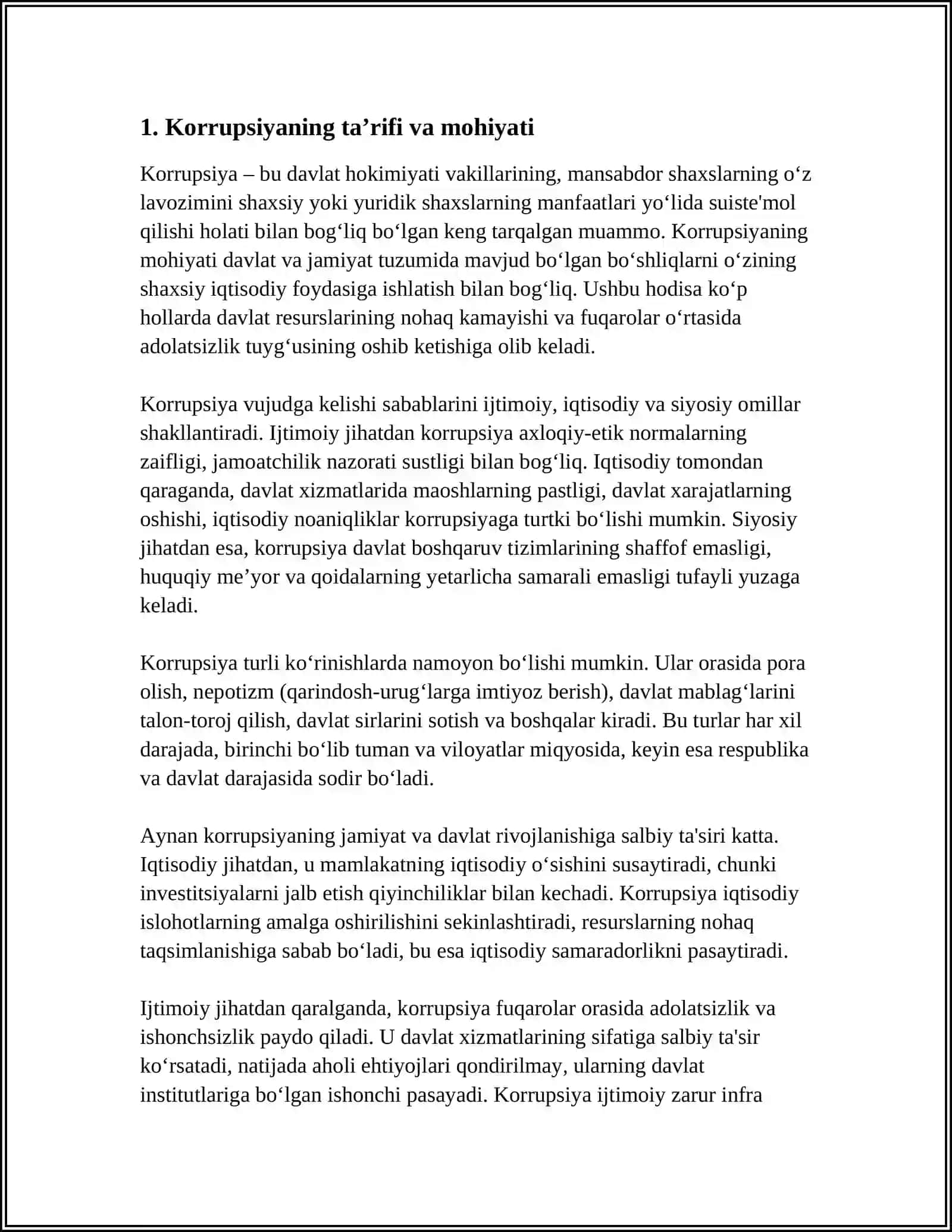 Korrupsiyaning Mohiyati va Uning Oqibatlari 3