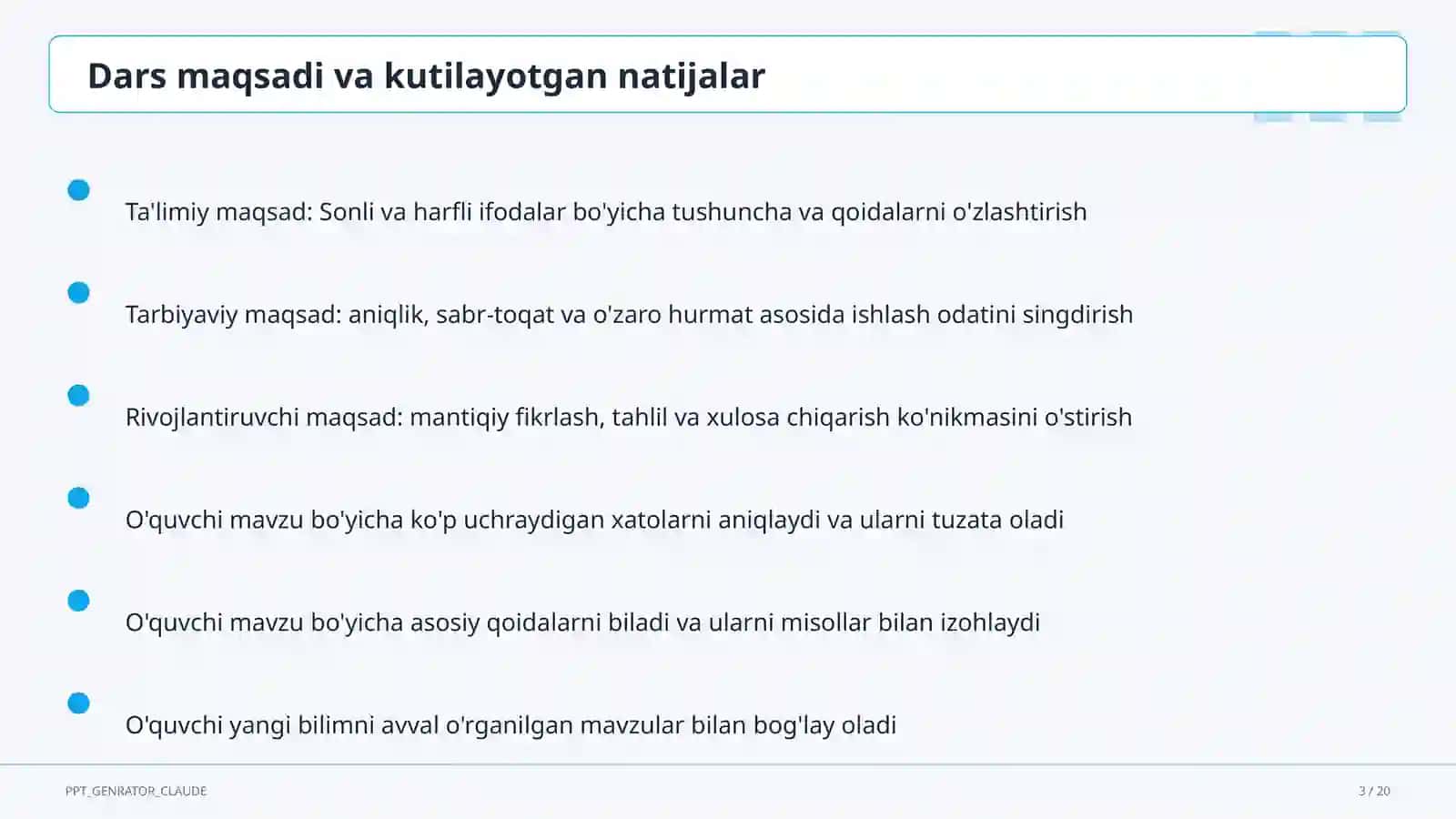 Sonli va harfli ifodalar (5-sinf) 3