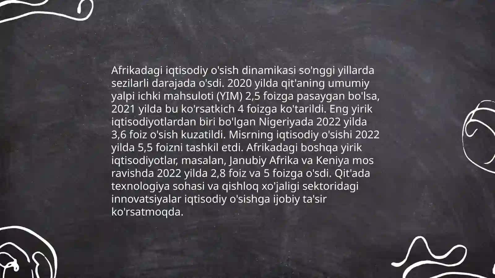 Afrikadagi iqtisodiy o'sish dinamikasi 3
