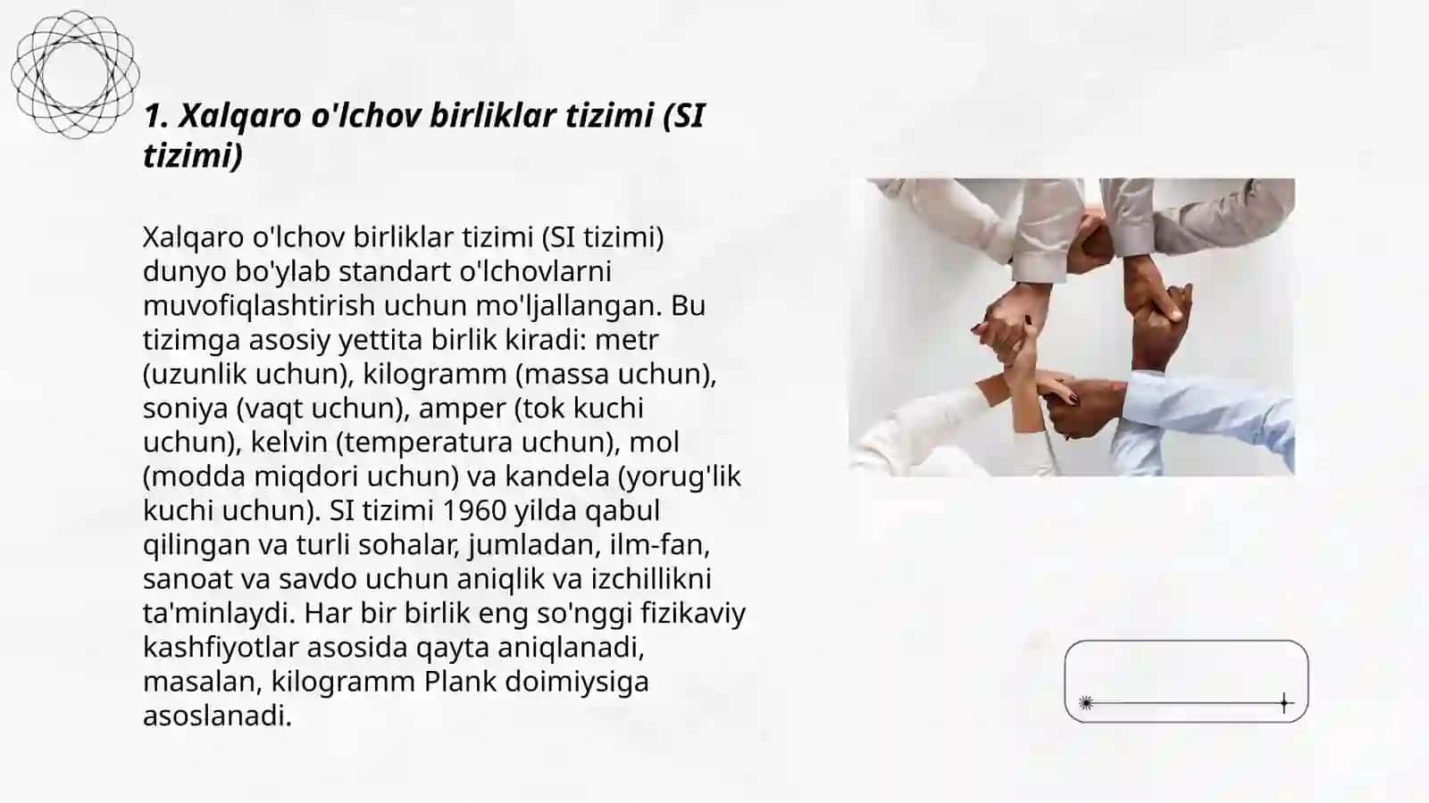 Xalqaro o'lchov birliklar tizimi (SI tizimi) 3