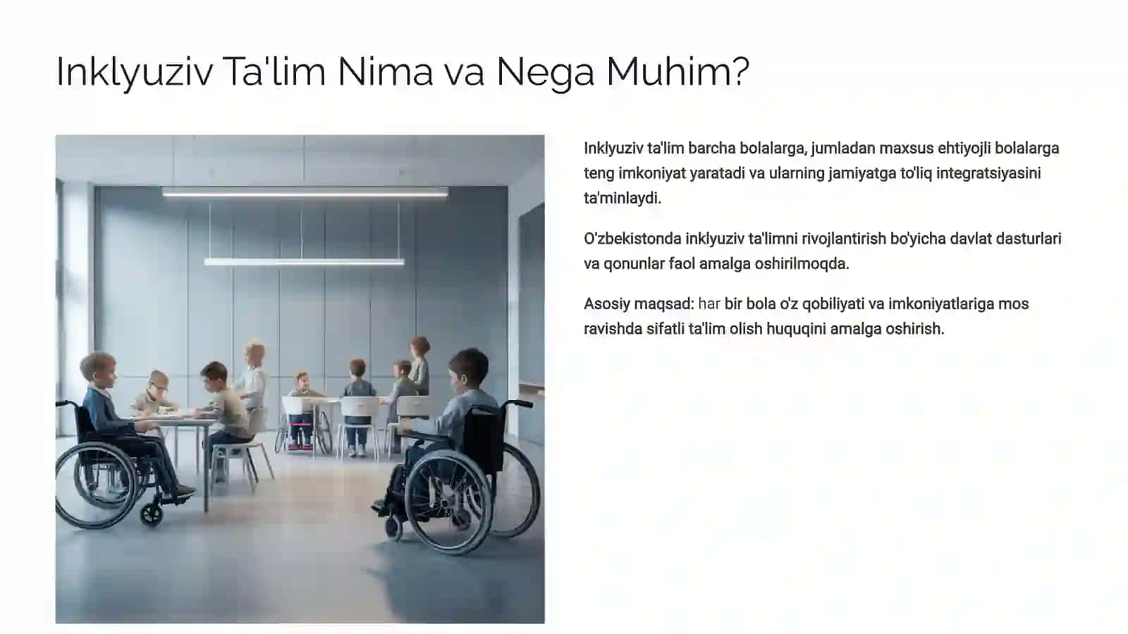 IMKONIYATI CHEKLANGAN BOLALARNI INKLYUZIV TA’LIM MUASSASALARIDA O‘QITISH 3