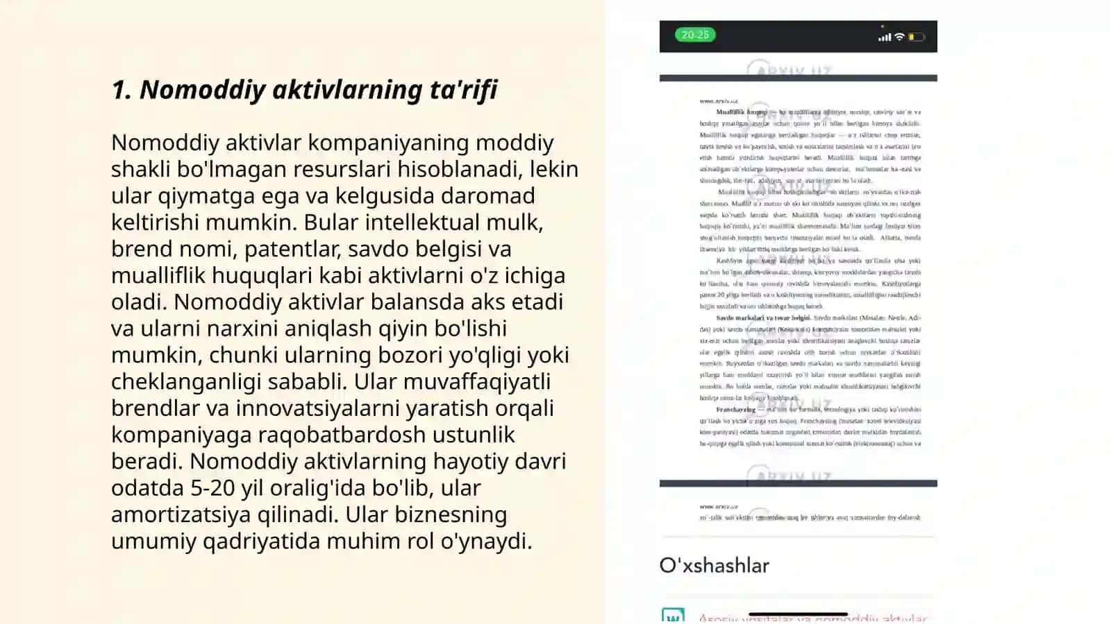 Nomoddiy aktivlar turlari 3
