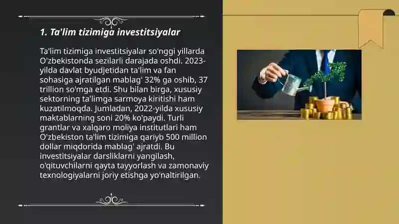 Ta'lim tizimiga investitsiyalar 3