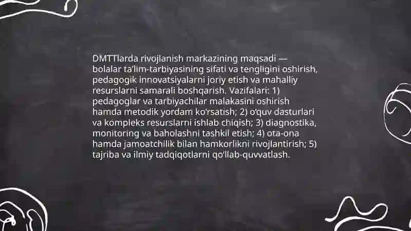 DMTT larda rivojlanish markazlarini tashkil etish 3