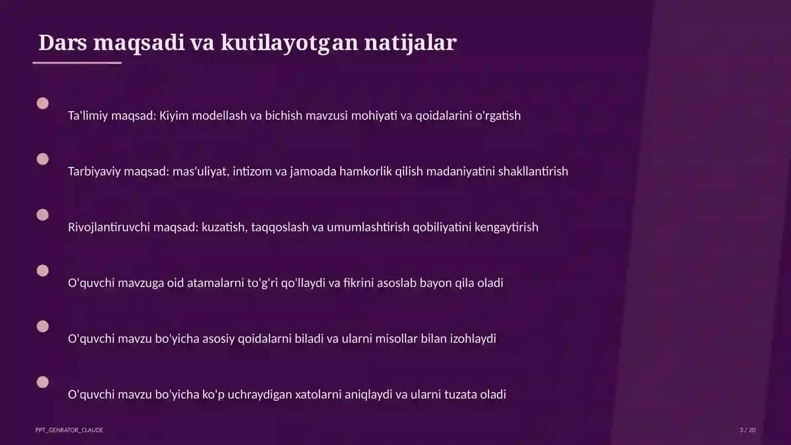 Kiyim modellash va bichish (7-sinf) 3