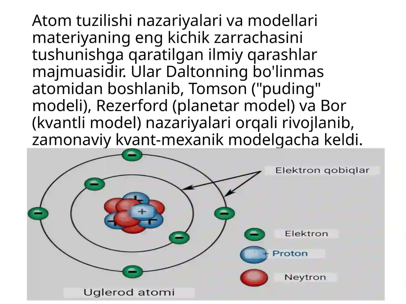Atom tuzilish nazariyalari.Atom modellari 3