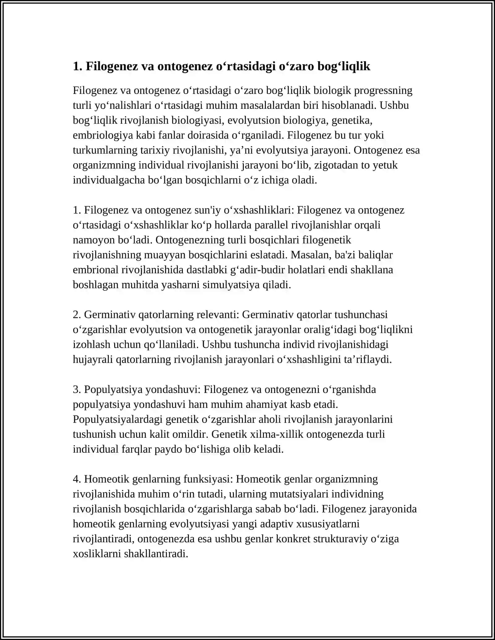 BIOLOGIK PROGRESSNING TURLI YOʻNALISHLARI OʻRTASIDAGI OʻZARO BOGʻLIQLIK 3