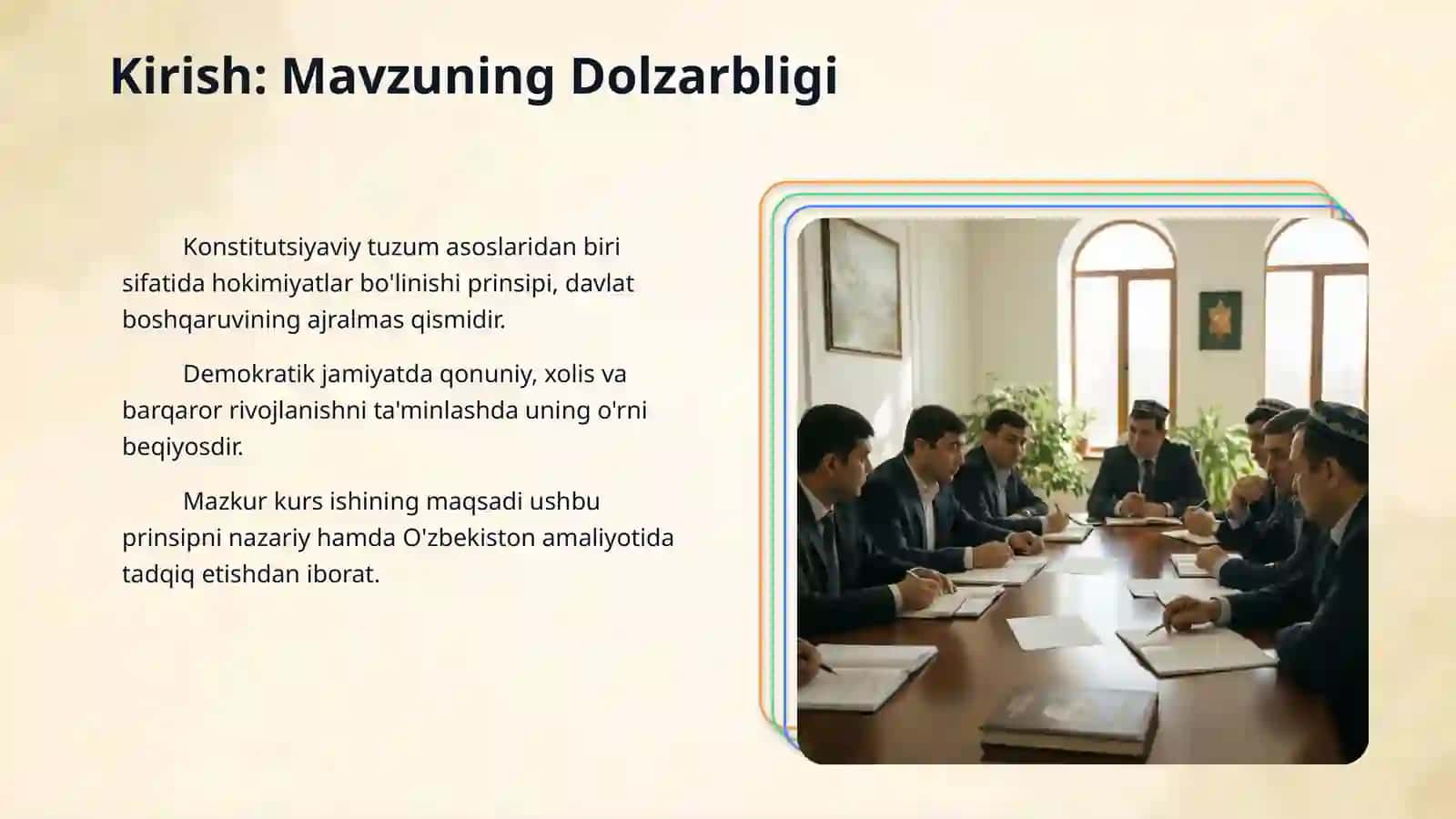 MAVZU: ÓZBEKSTAN RESPUBLIKASI KONSTITUTSIYASIDA 3