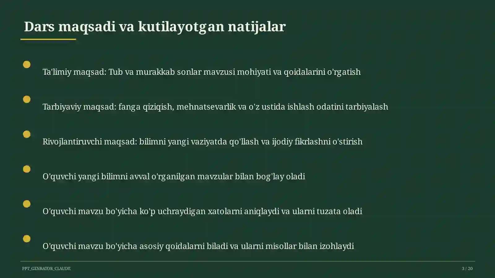 Tub va murakkab sonlar (5-sinf) 3