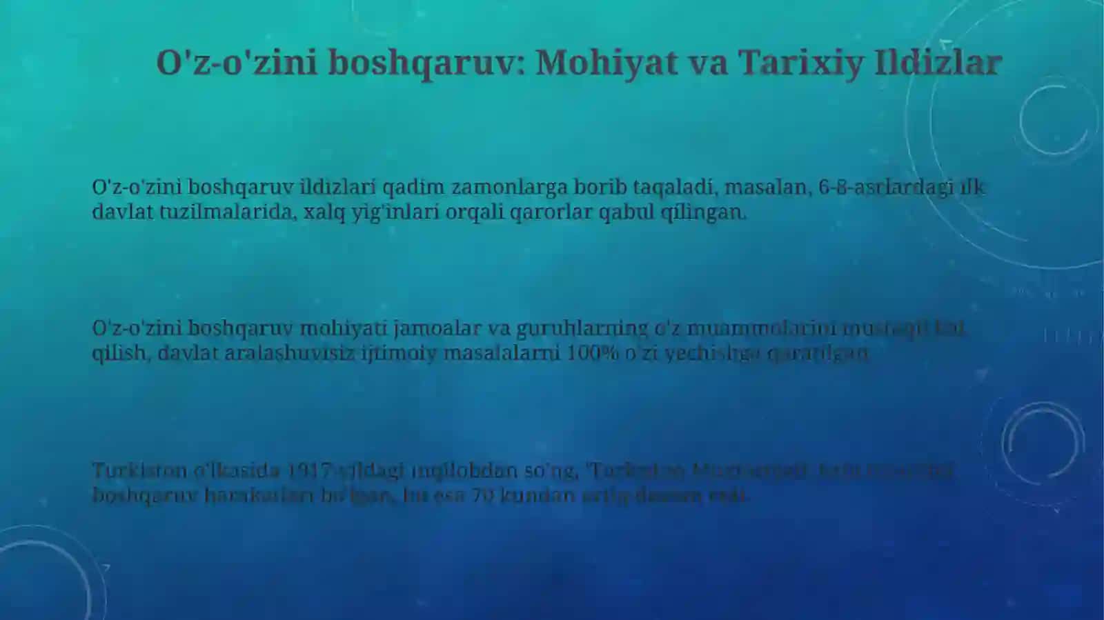 O'z-o'zini boshqaruv ildizlari 3