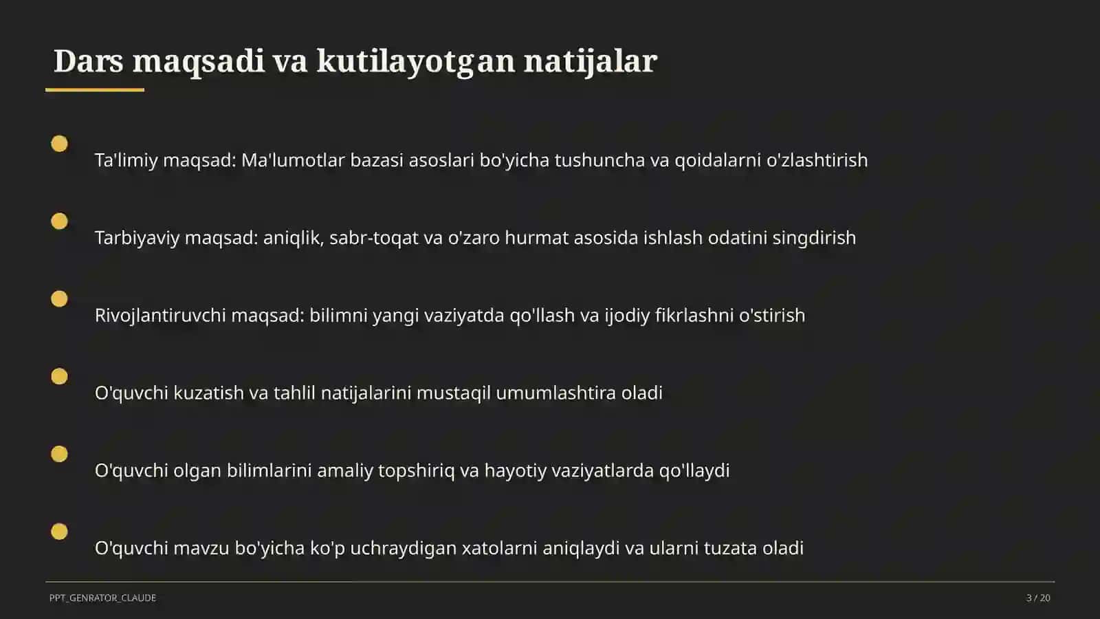 Ma'lumotlar bazasi asoslari (9-sinf) 3