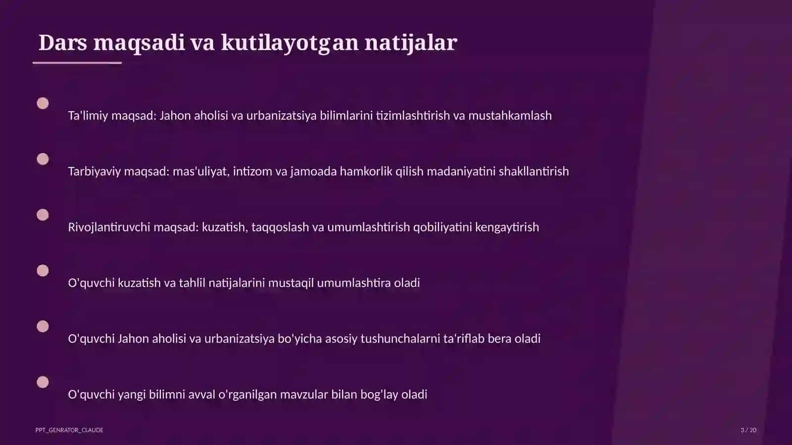 Jahon aholisi va urbanizatsiya (10-sinf) 3