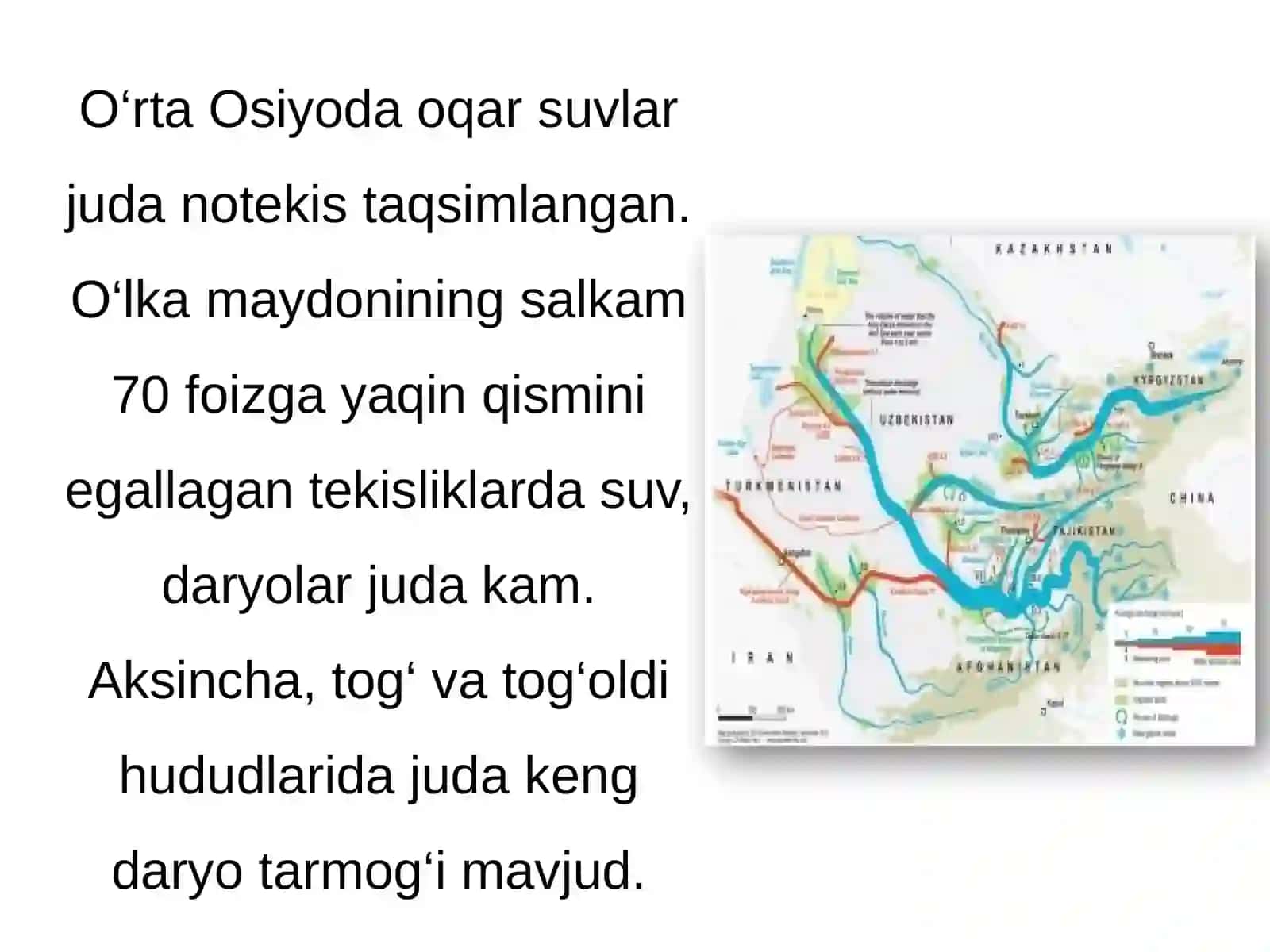 O’rta Osiyoning Yer usti suvlari. Daryolar 3