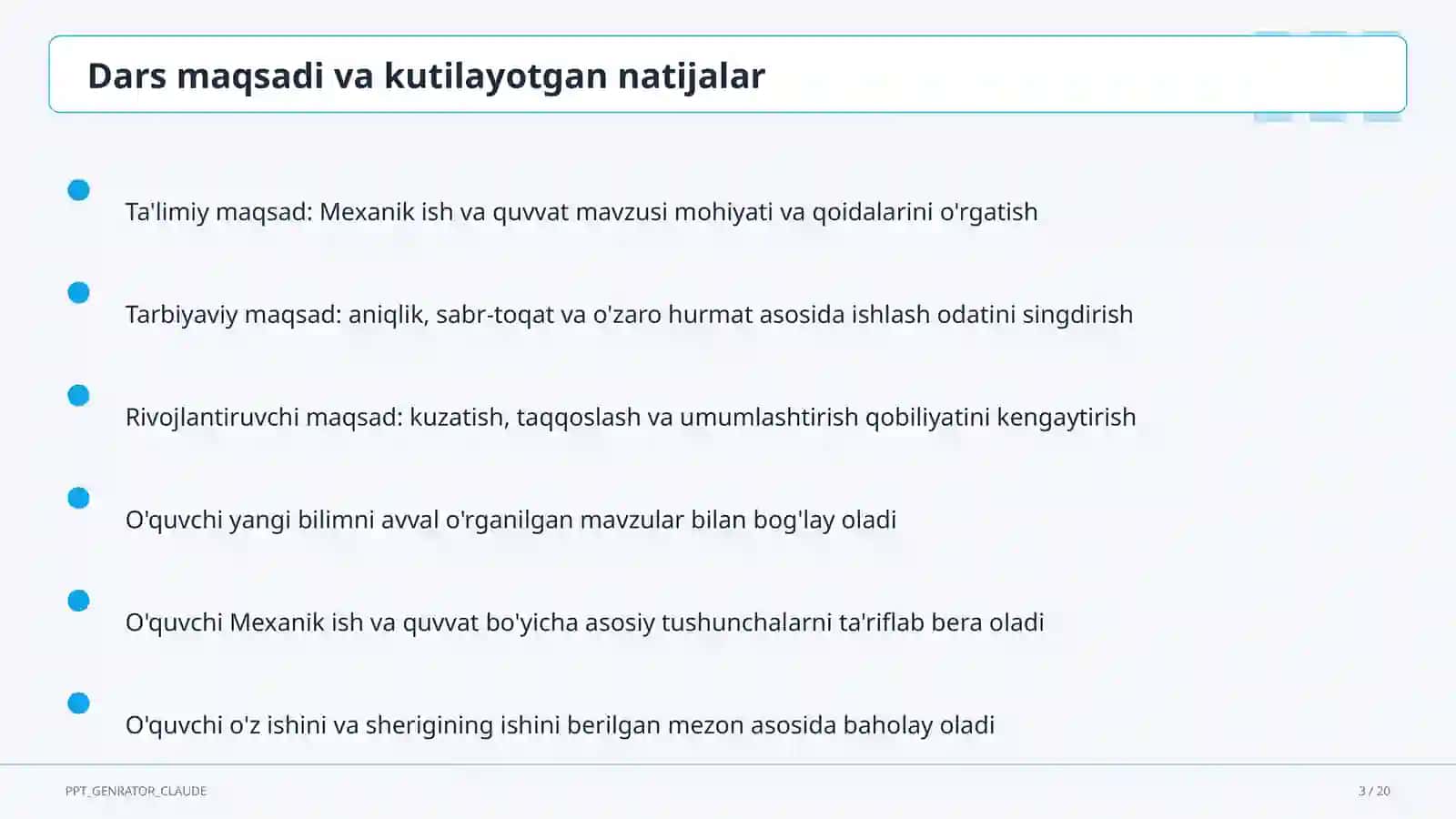 Mexanik ish va quvvat (7-sinf) 3