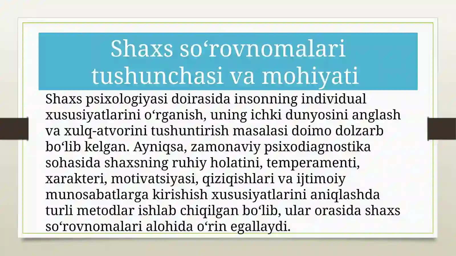 Shaxs so‘rovnomalari 3