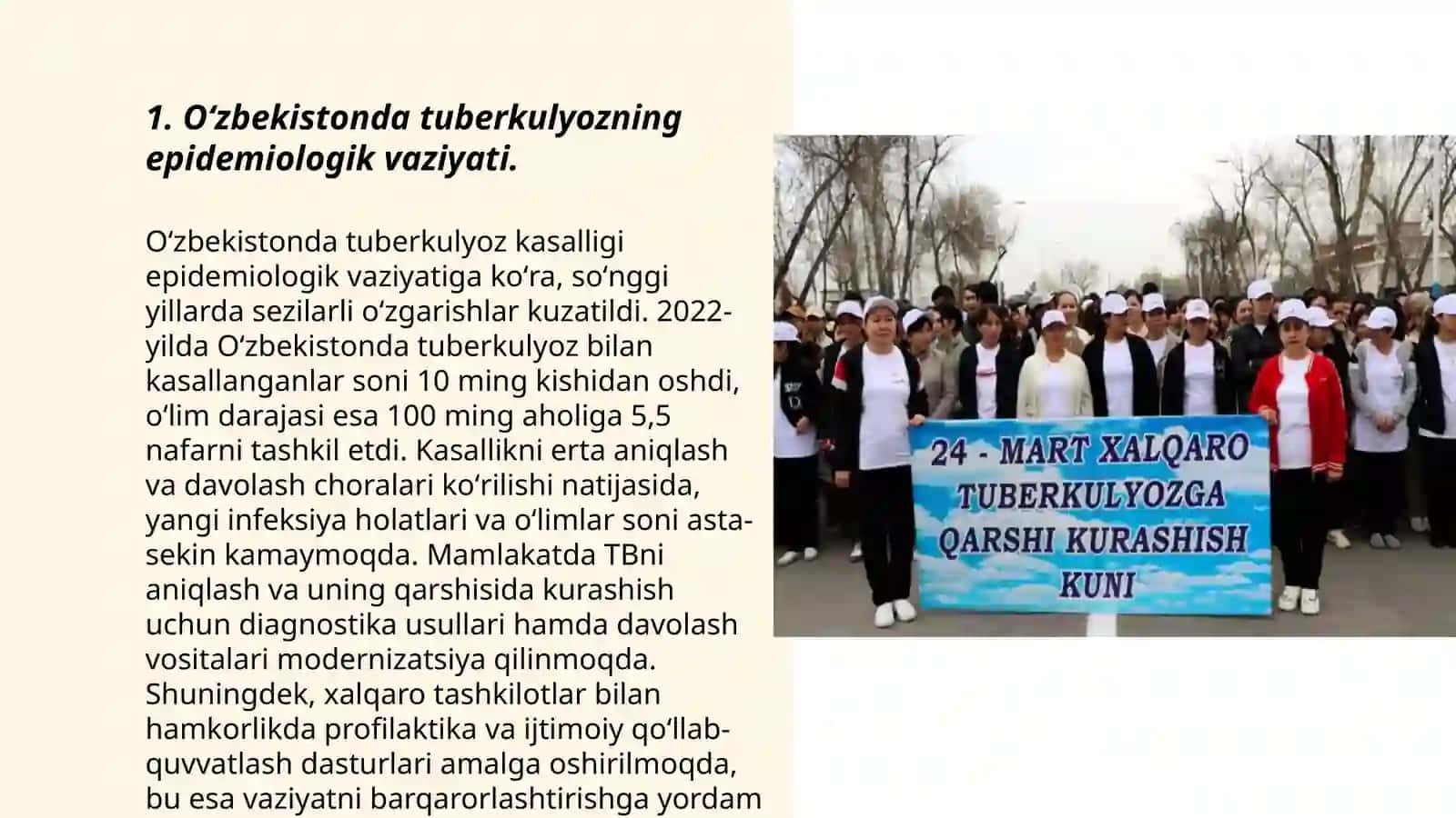 Oʻzbekiston Respublikasida tuberkulyozga qarshi kurashishning milliy dasturi 3