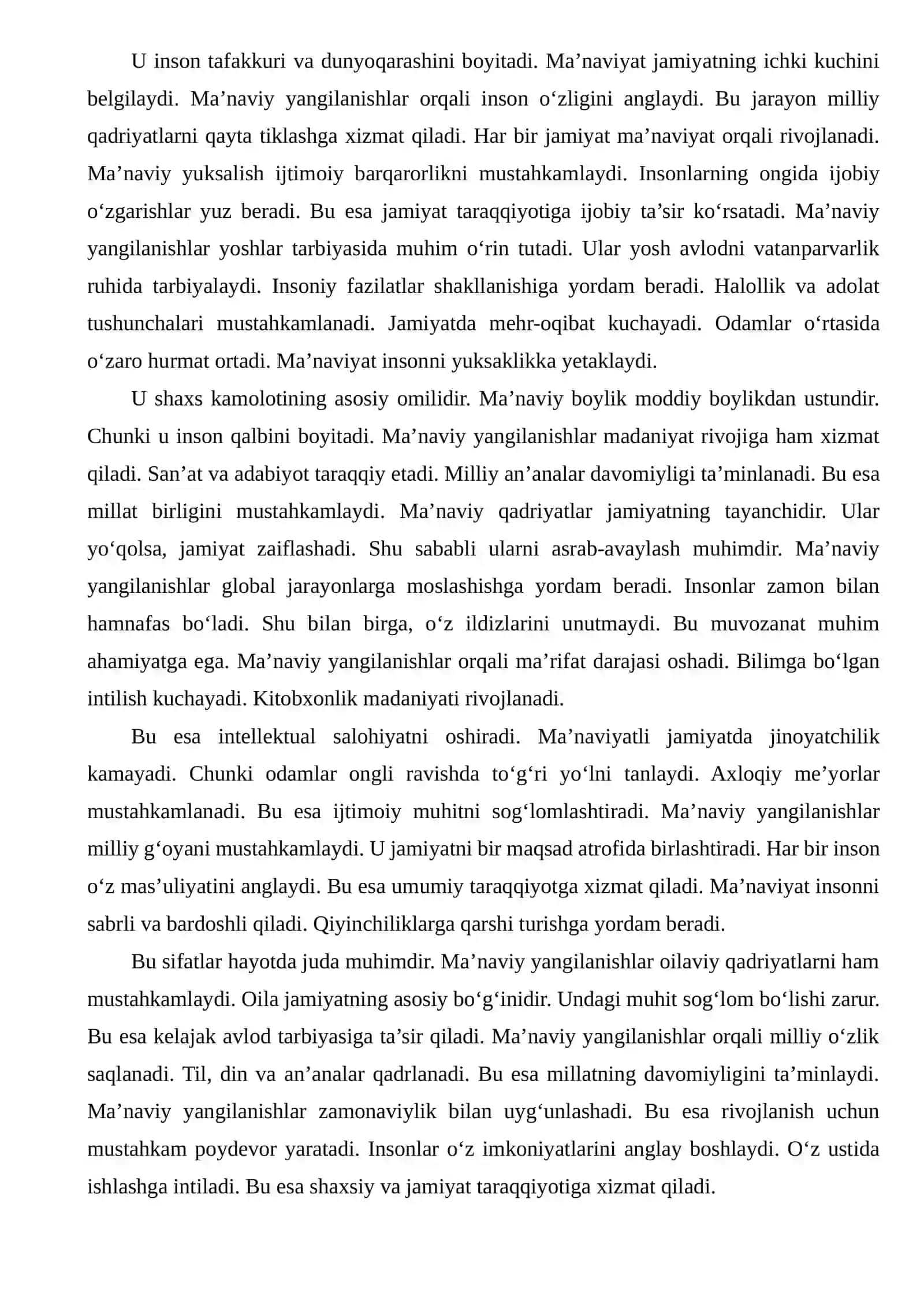 Yangi O‘zbekistonda amalga oshirilayotgan ma’naviy o‘zgarishlar. 3