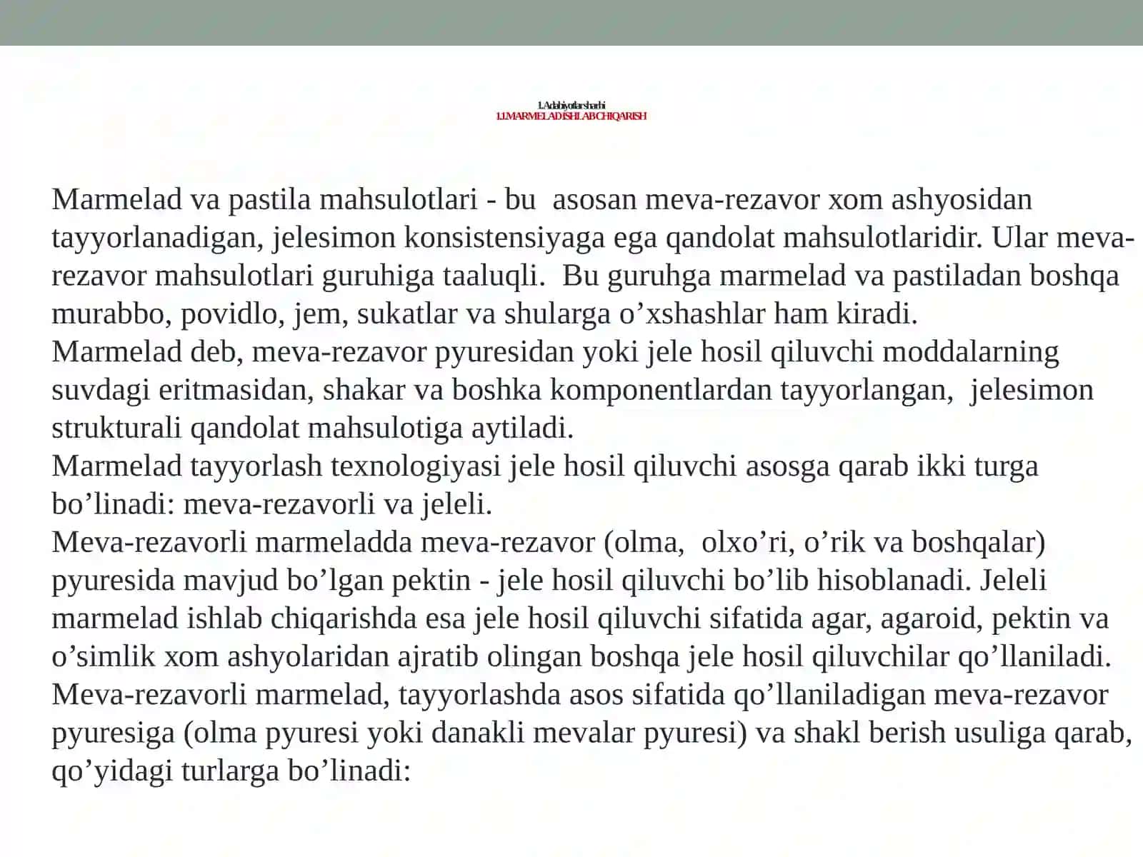 Mаrmеlаd ishlovchi qarish texnologik sxemasi 3