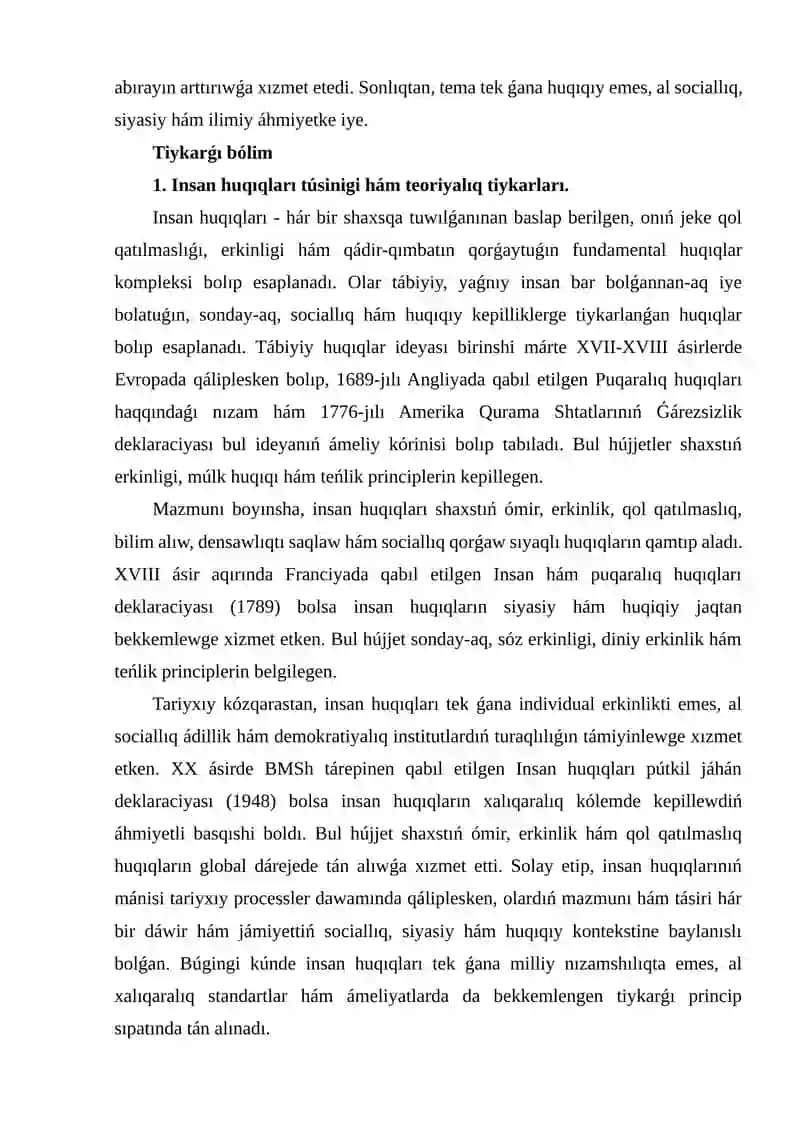 Insan huqıqları hám erkinliklerin támiyinlew strategiyaları hám rawajlanıw baǵdarları 3