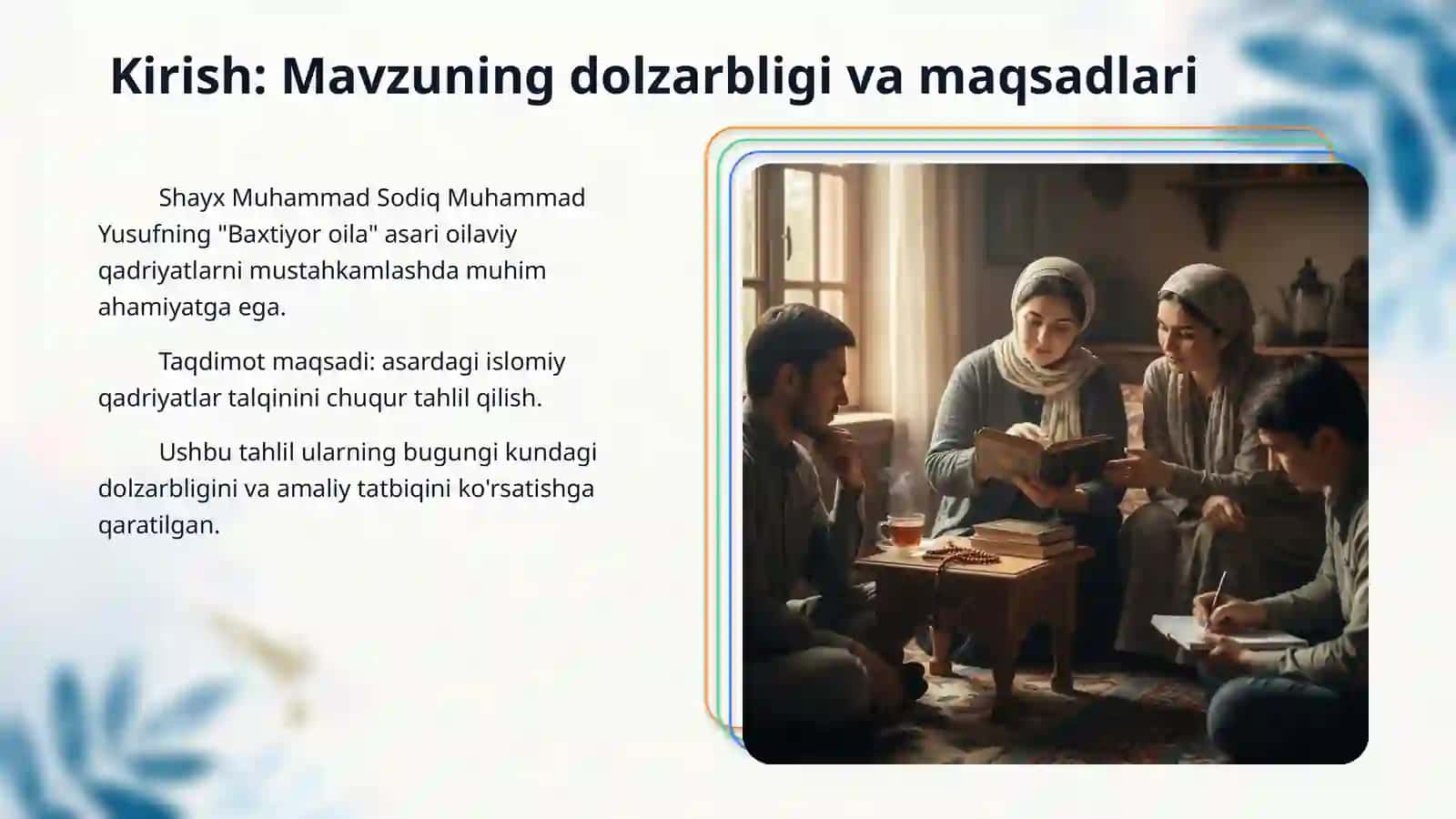Shayx Muhammad Sodiq Muhammad Yusufning Baxtiyor oila asarida islom qadriyatlarining talqini 3