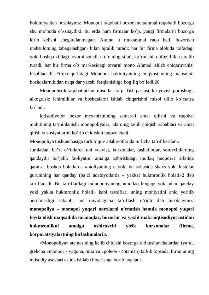 Monopoliya va Raqobat 3