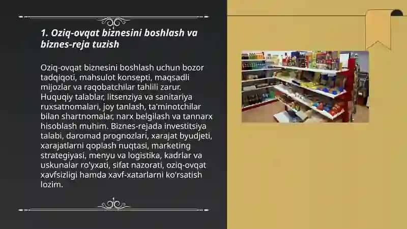 Oziq-ovqat biznesi 3