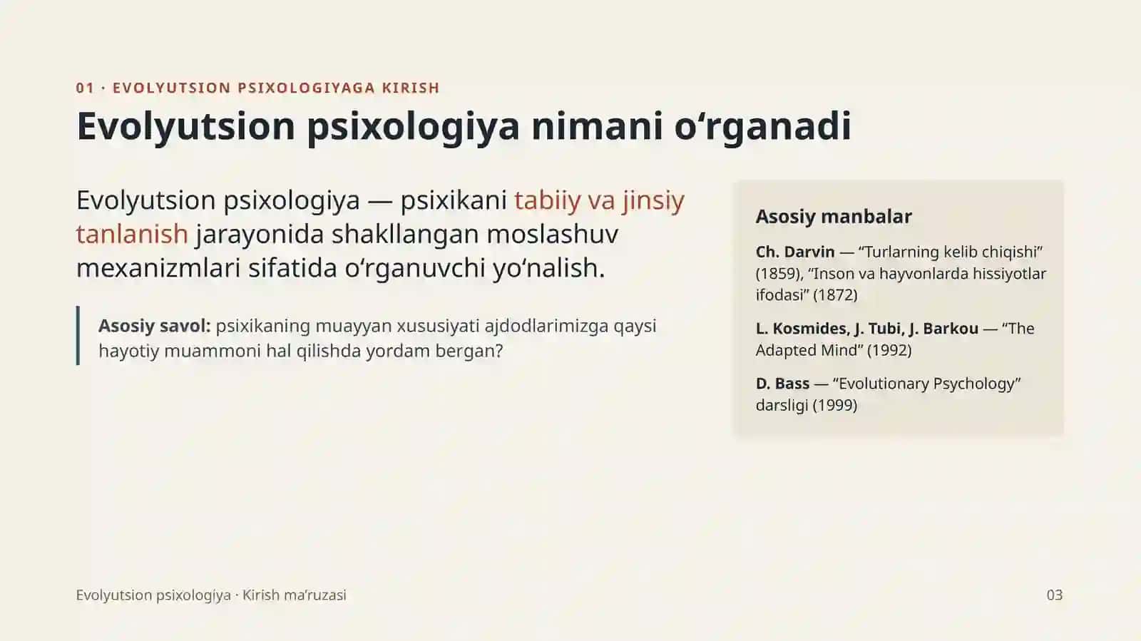 Evolyutsion psixologiyaga kirish 3