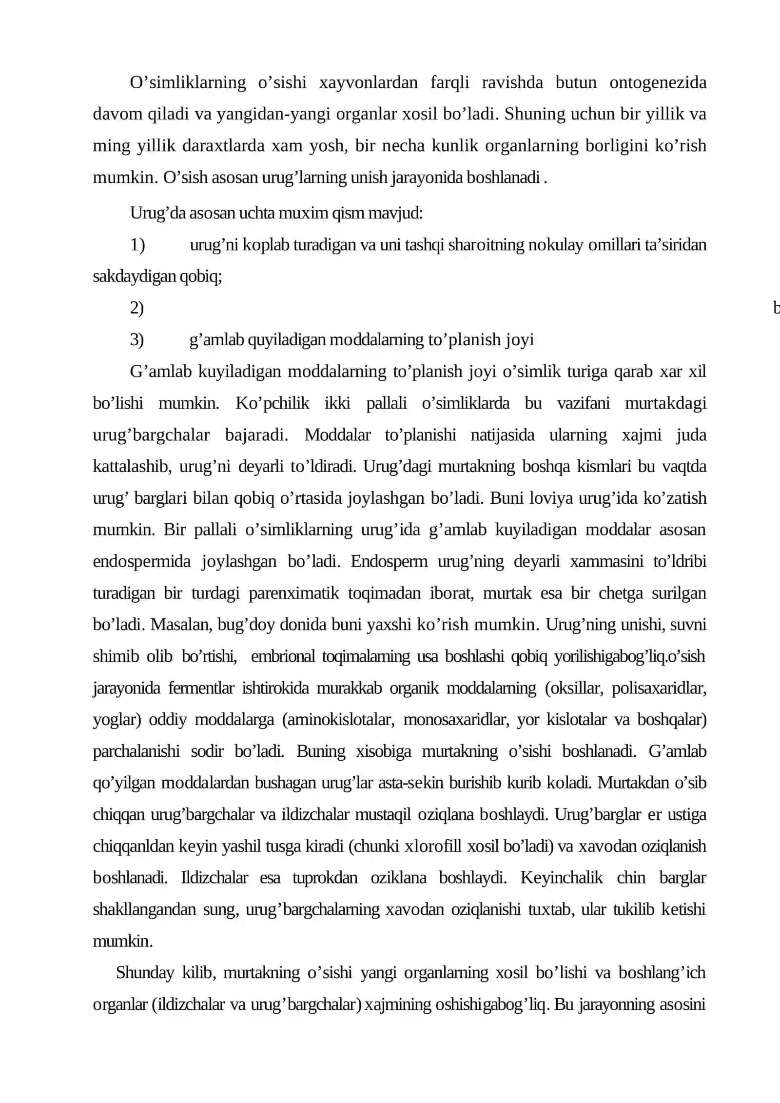 O’simliklarning o’sishi va harakatlanishi 3