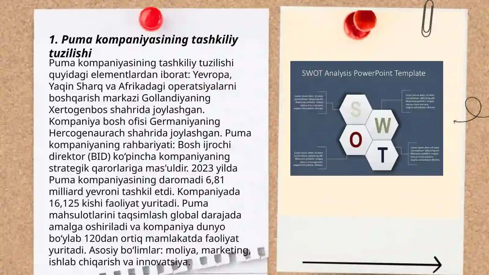 Puma kompaniyasi kadirlarining tuzilishi va swot tahlili 3