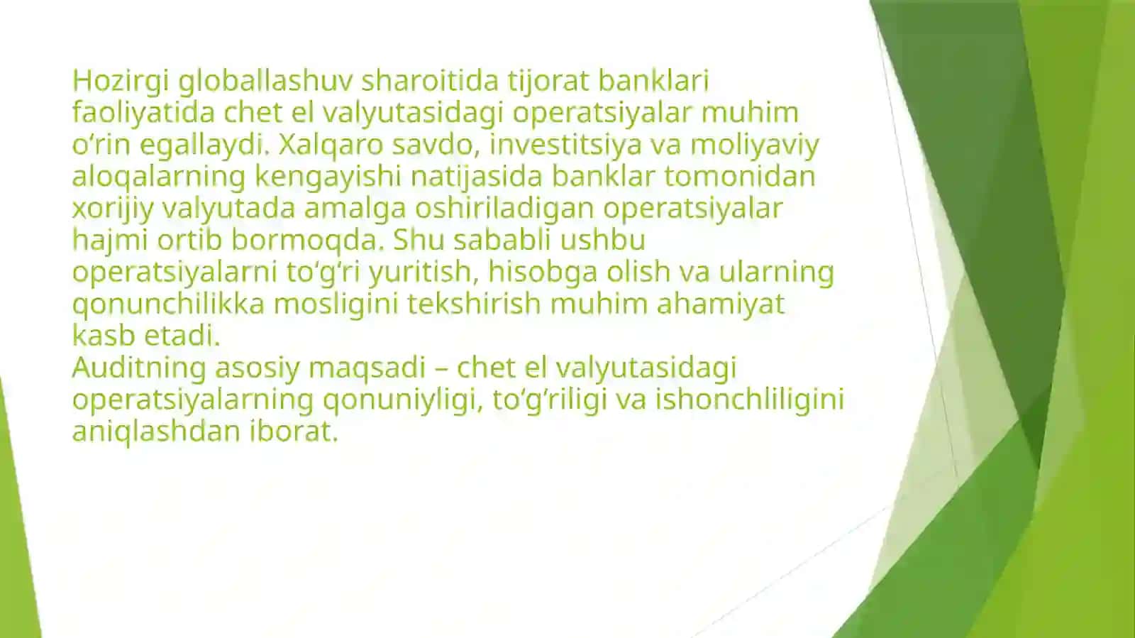 CHETEL VALYUTASIDAGI OPERATSIYALAR VA HISOB-KITOB SHAKLLARINING AUDITI 3