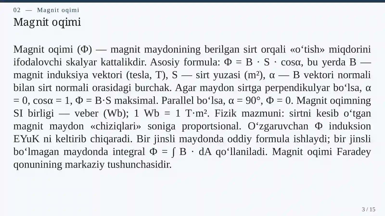 ELEKTROMAGNIT INDUKSIYA VA UNING TEXNIKADAGI QO‘LLANILISHI 3