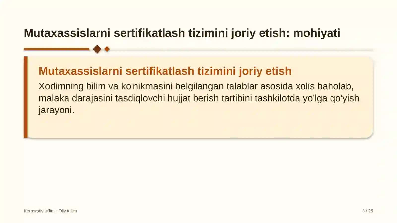 franchayzing tarmoqlarida mutaxassislarni sertifikatlash tizimini joriy etish 6218 3
