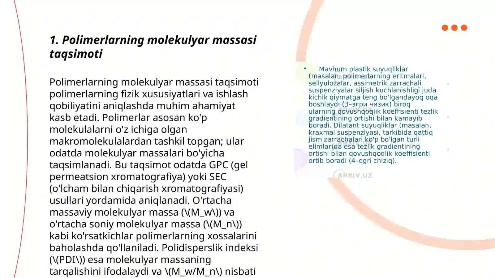 Polimerlarning polidesperslikini aniqlash 3