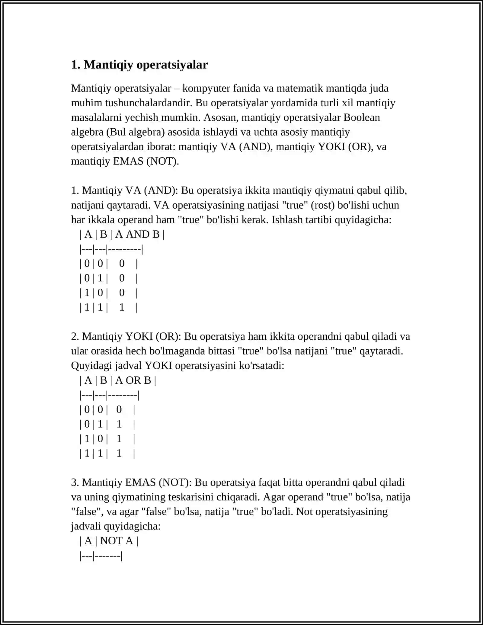 MANTIQIY VA MANTIQIY SXEMALAR ALGEBRASI 3