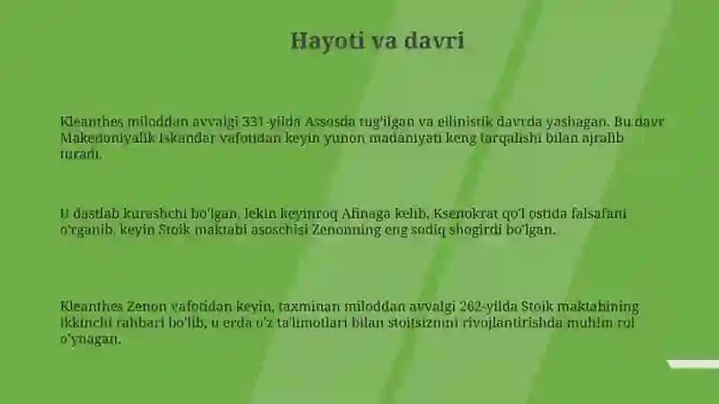 Gʻarb faylasufi Kleant 3