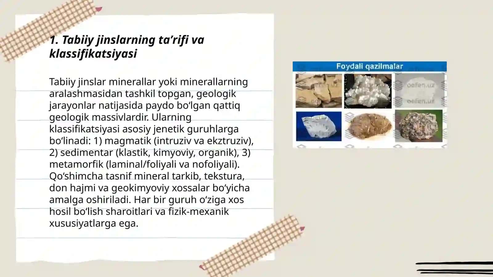 Tabiy jinslar 3