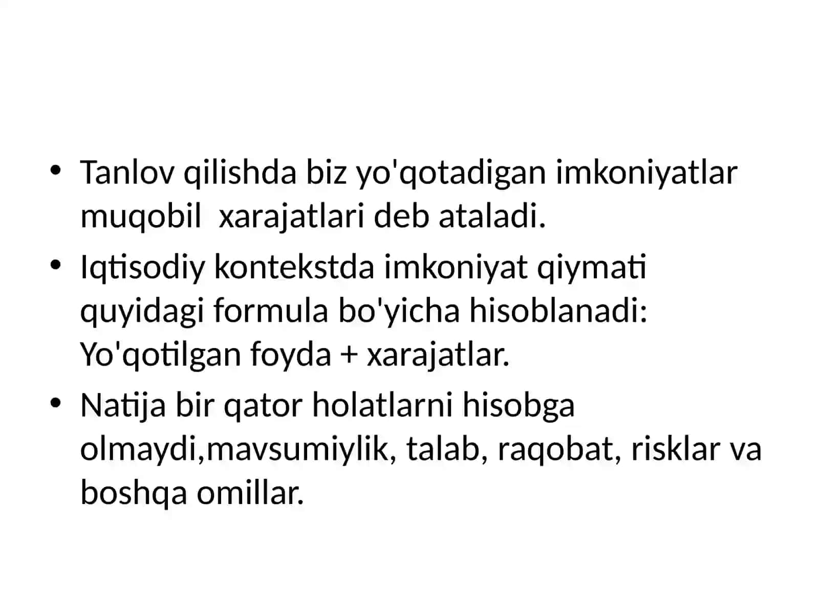 Ishlabchiqarish muqobilxarajatlari 3
