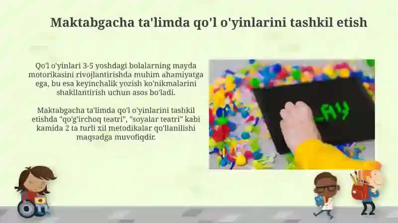 Maktabgacha ta'limda qoʻlidagi oʻyinlarni tashkil etish 3