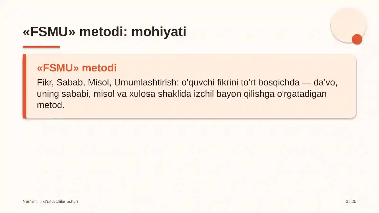 nemis tili darslarida fsmu metodidan foydalanish 3769 3