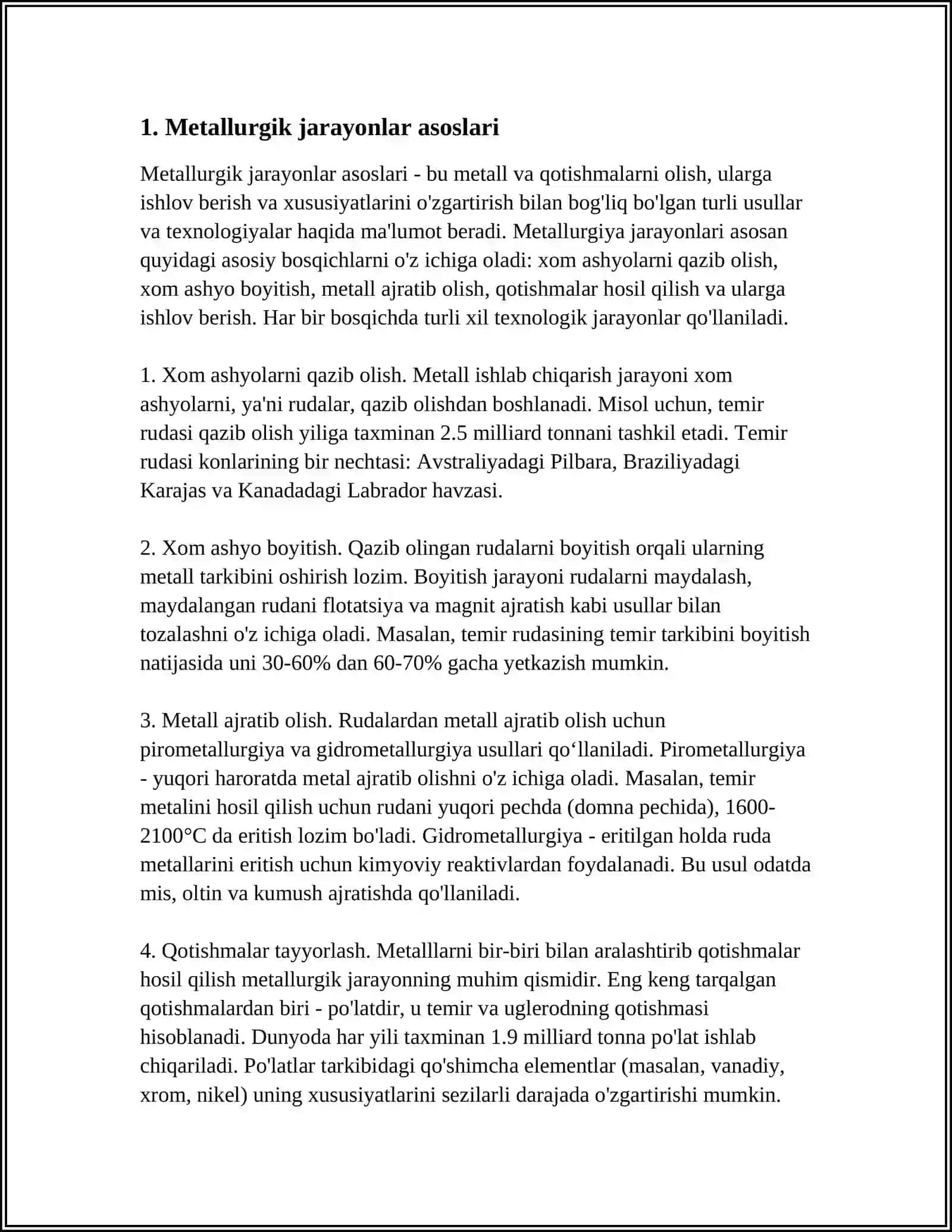 METALLURGIK JARAYONLAR 3