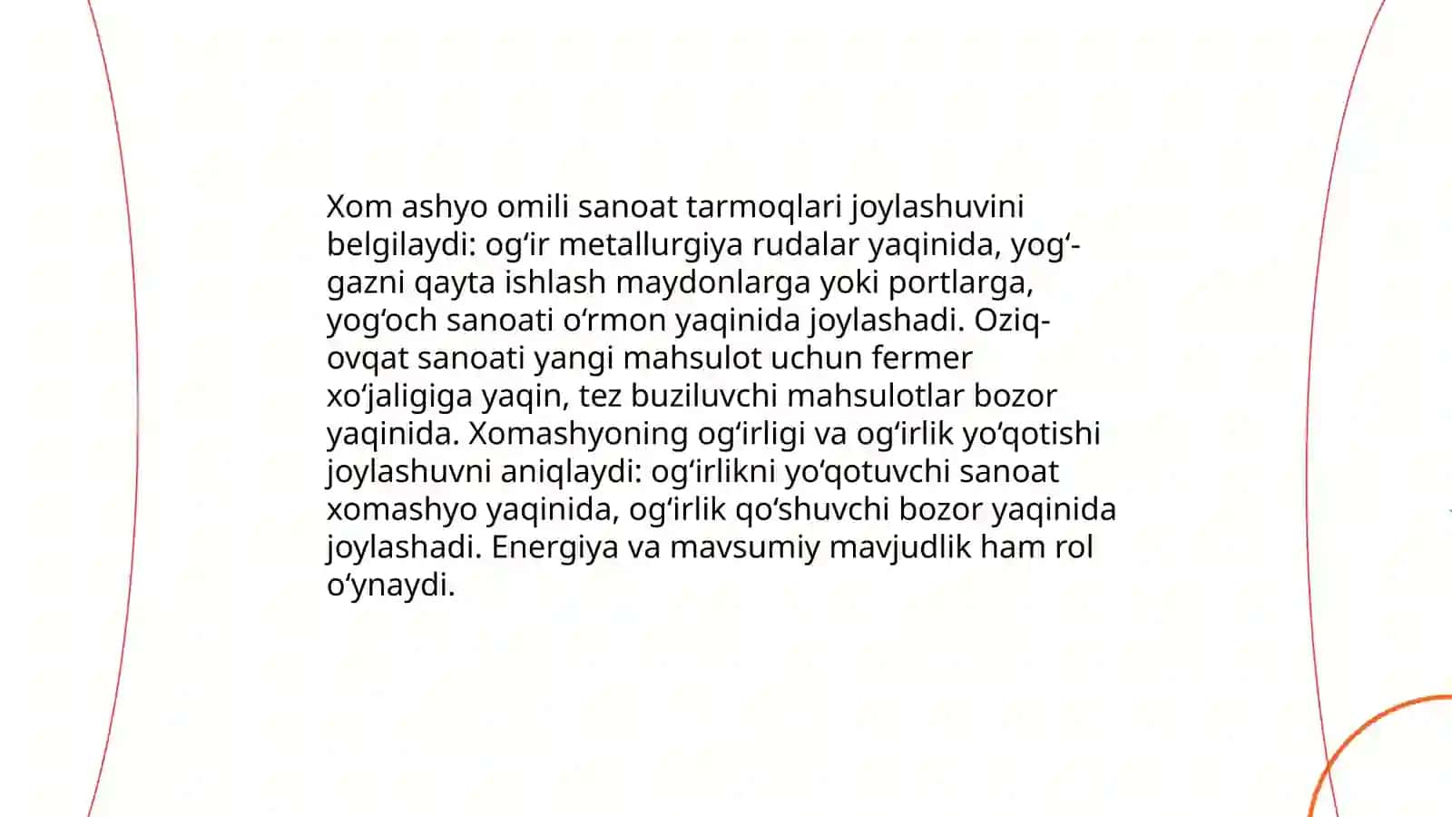 Sanoat tarmoqlari joylashuvi 3