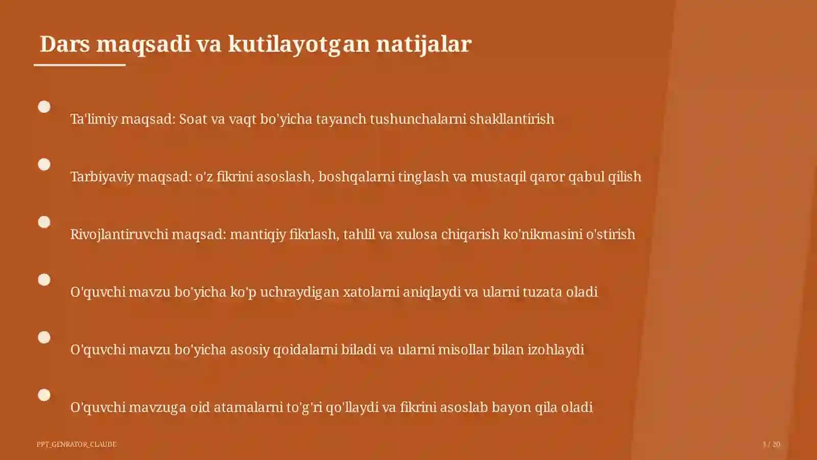 Boshlang'ich sinf: Matematika (1–4) — takrorlash darsi uchun 3
