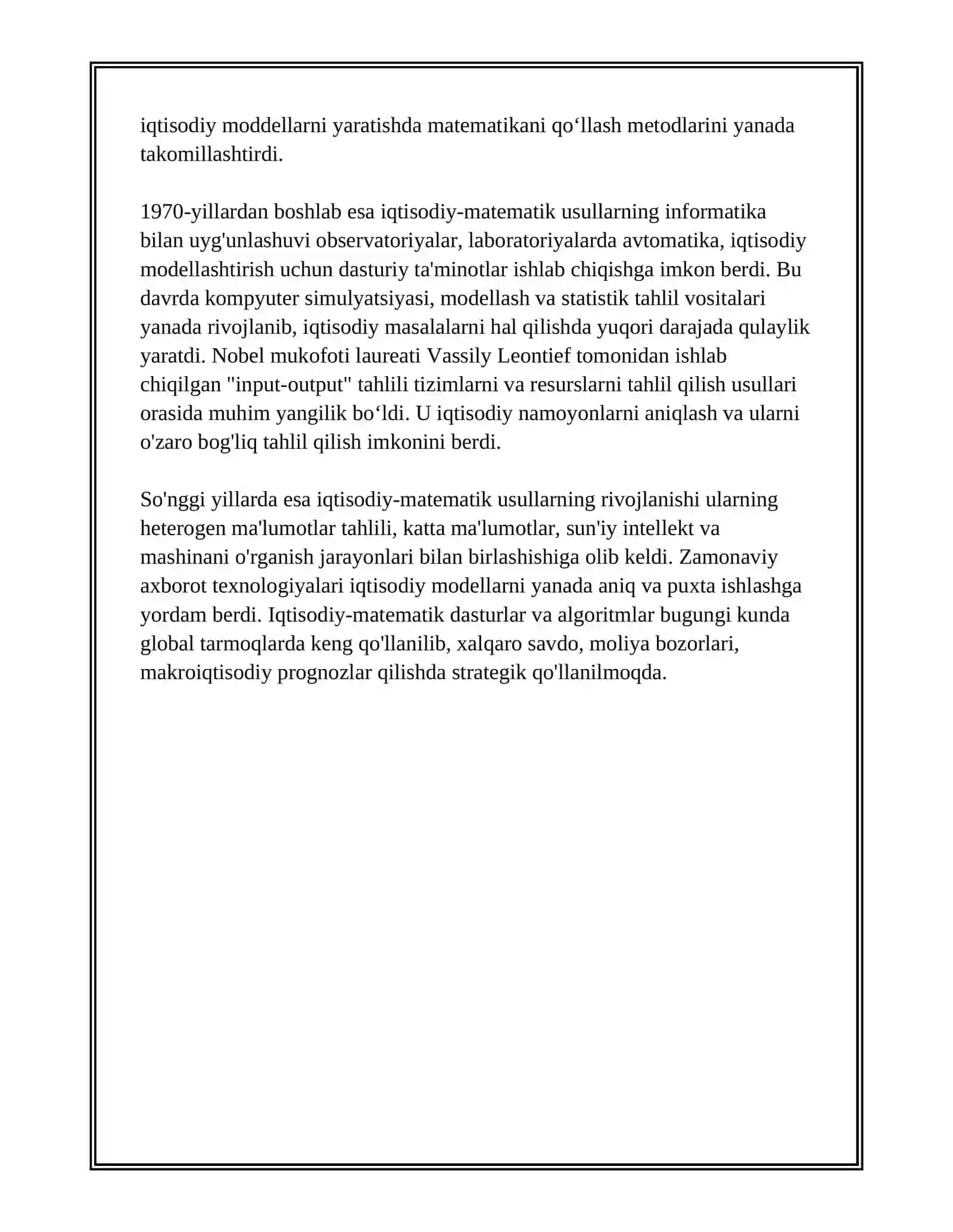 IQTISODIY MASALALARNI YECHISHDA IQTISODIY-MATEMATIK USULLARNING PAYDO BOʻLISHI VA RIVOJLANISHI 3