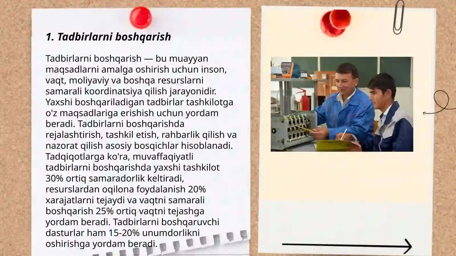 Biznes va menejment - Tadbirlarni boshqarish 3