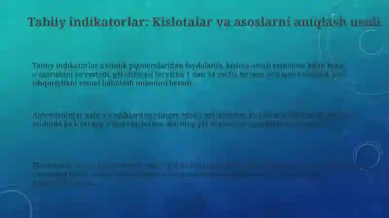 Tabiiy indikatorlar yordamida kislota va ishqorlarni aniqlaymiz 3