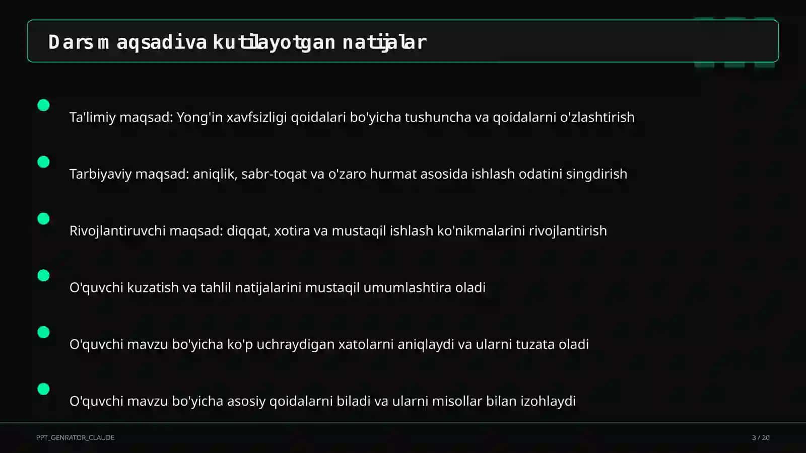 Yong'in xavfsizligi qoidalari 3