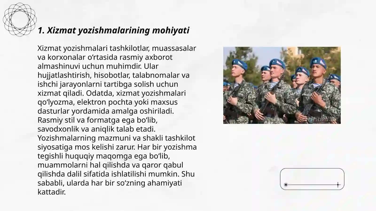 Xizmat yozishmalari 3