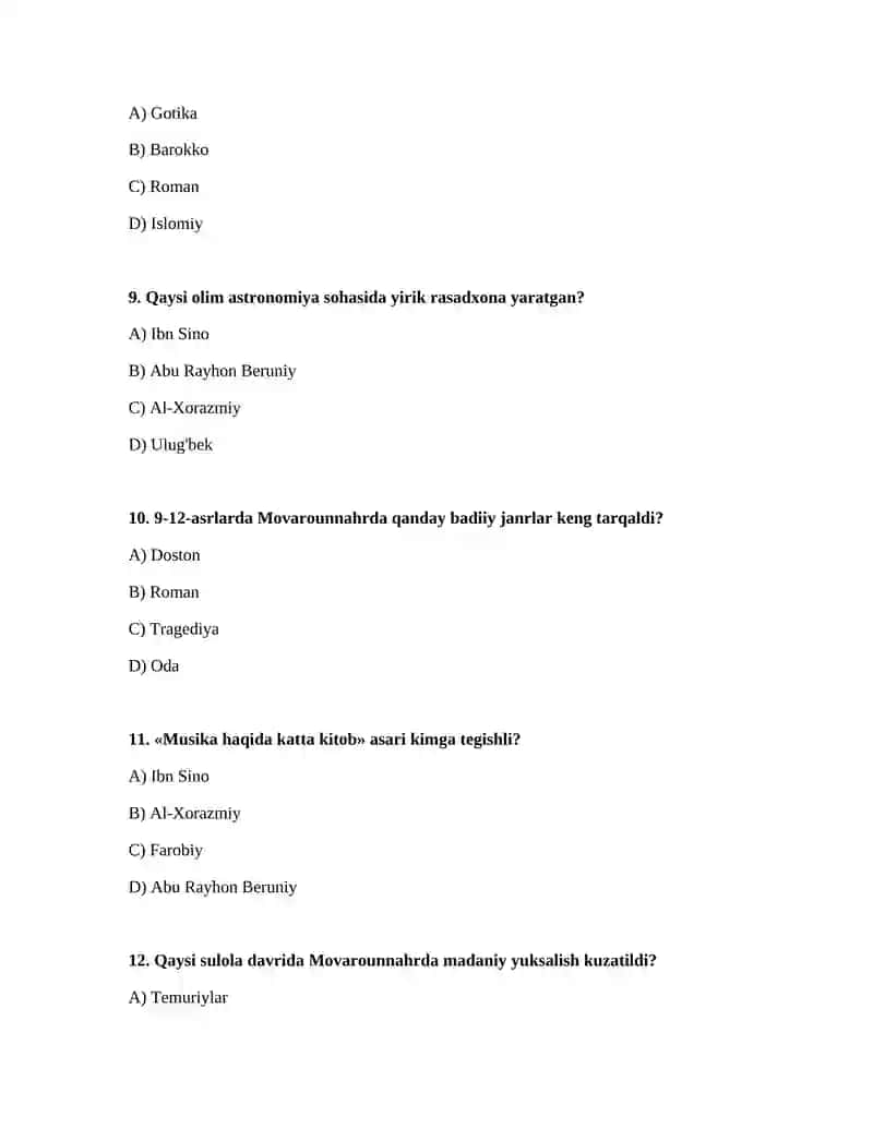 9-12asrlarda manlakatimiz •hududida ro'y bergan madaniy uyg'onish(renessans) 3