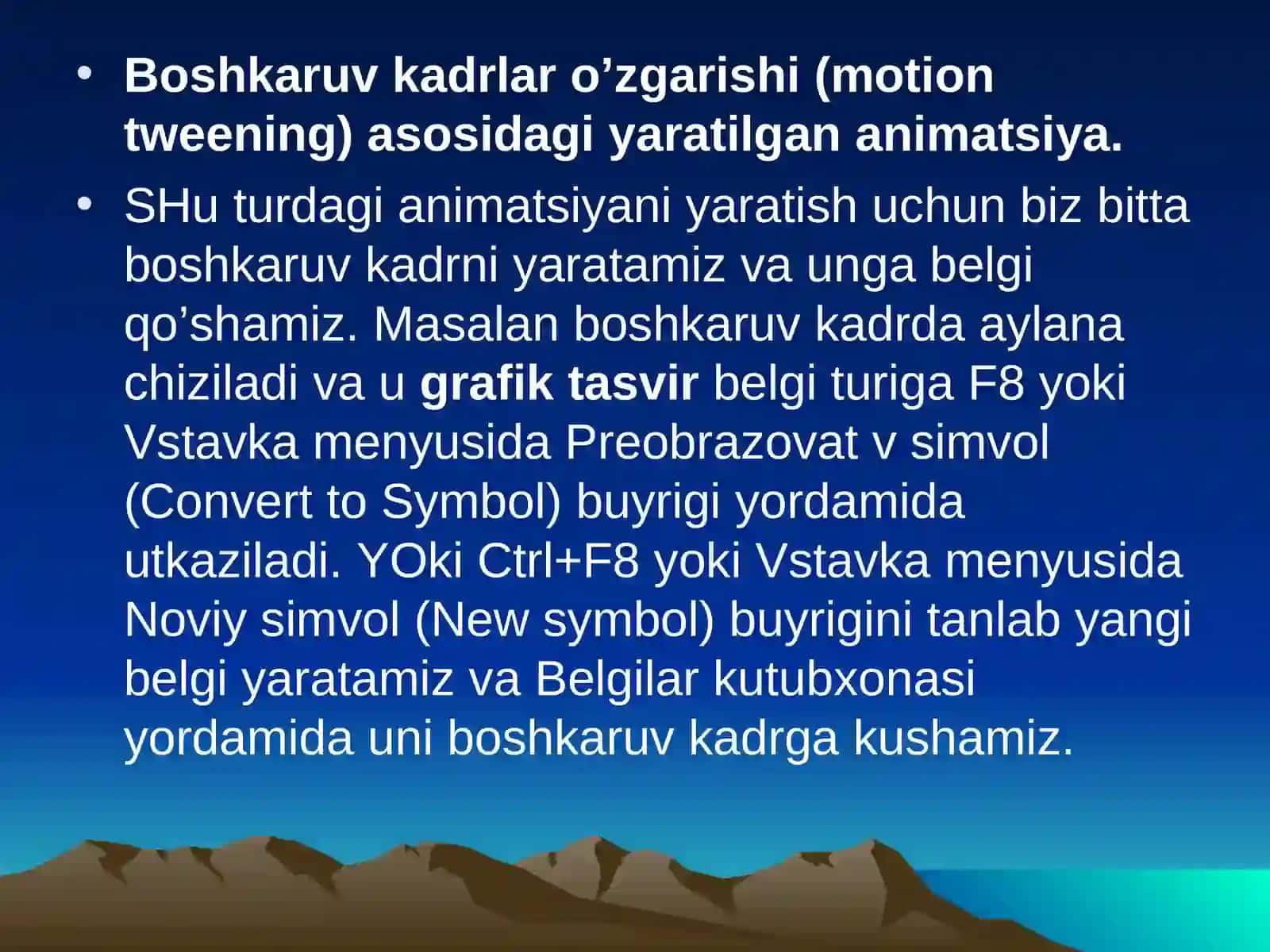 Kadrlar ustida amallar va animatsiyalar 3